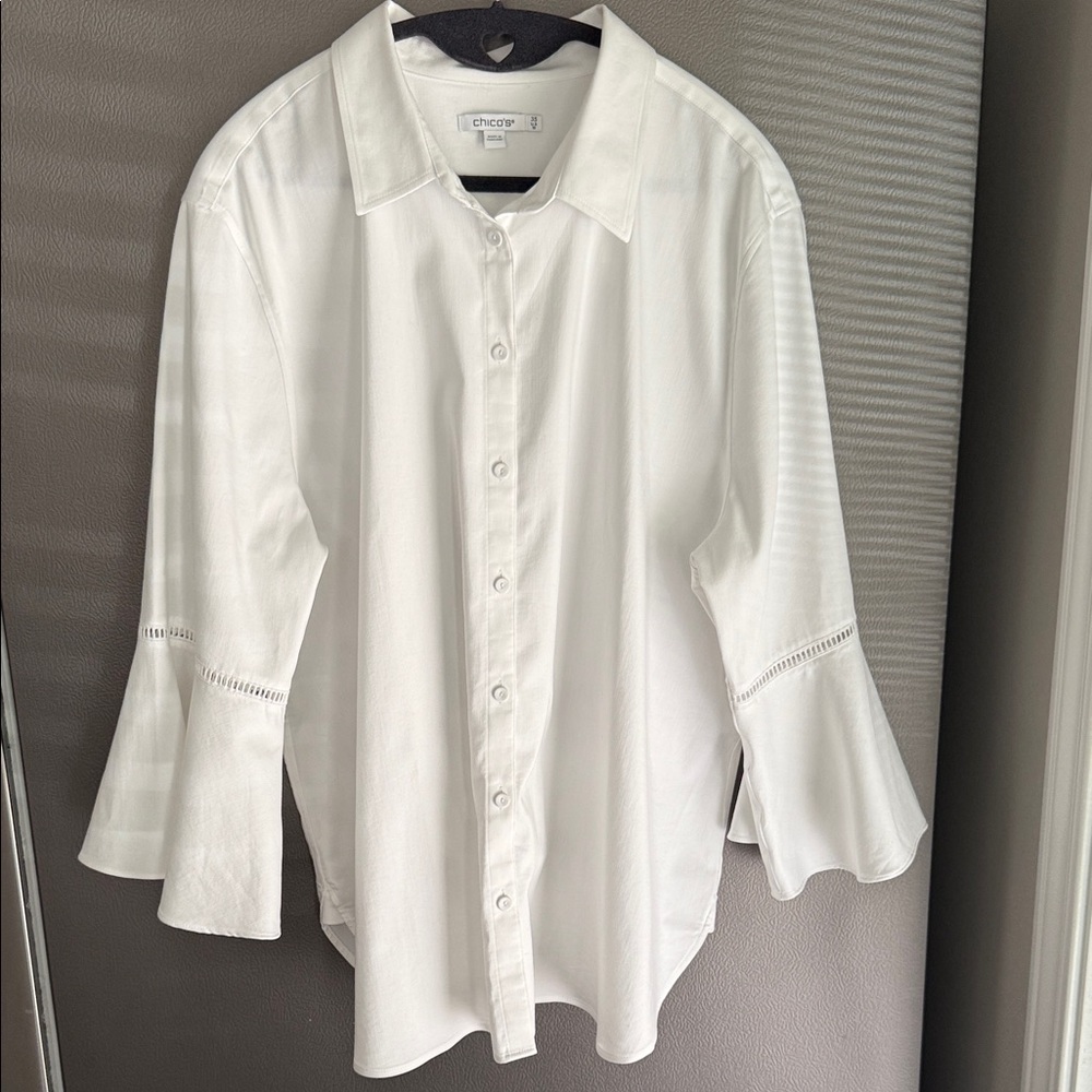 Chico's Classic White Button-Down Shirt